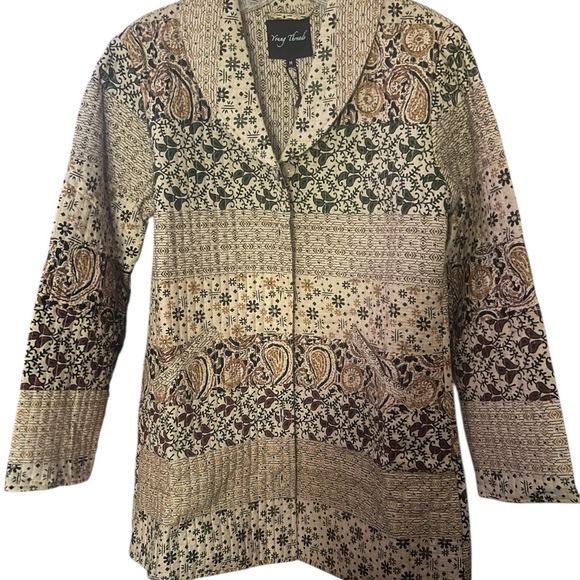 NWT Young Threads Quilted Paisley Print Coat - Picture 3 of 3